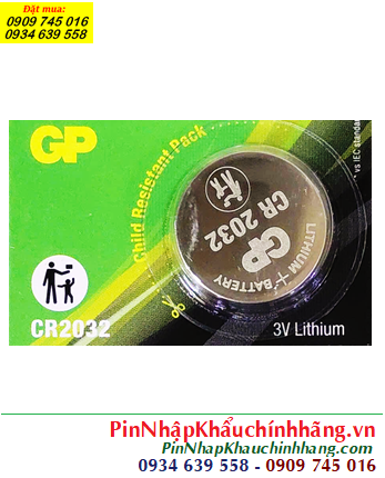 Pin CR2032 _Pin GP CR2032; Pin 3v lithium GP CR2032 Longer Lasting Power (20mmx3.2mm) chính hãng